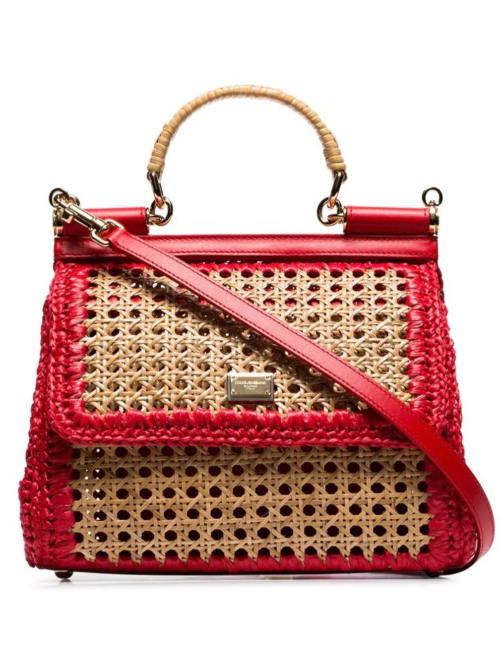 NEW DOLCE & GABBANA Sicily Raffia Wicker Straw Bag